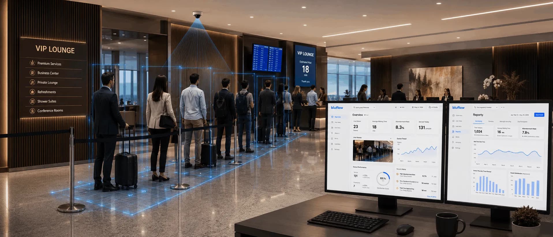 Bluflow aplicado a controle de filas e fluxo operacional